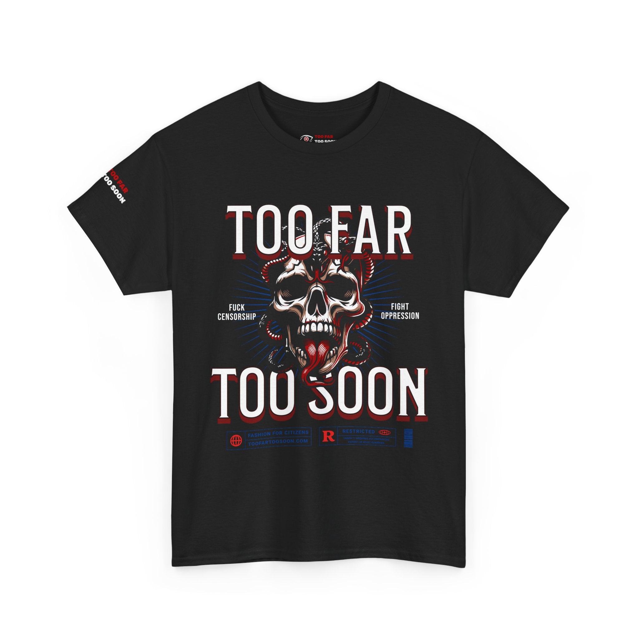 Too Far Too Soon Logo Skull Snakes - T-shirt