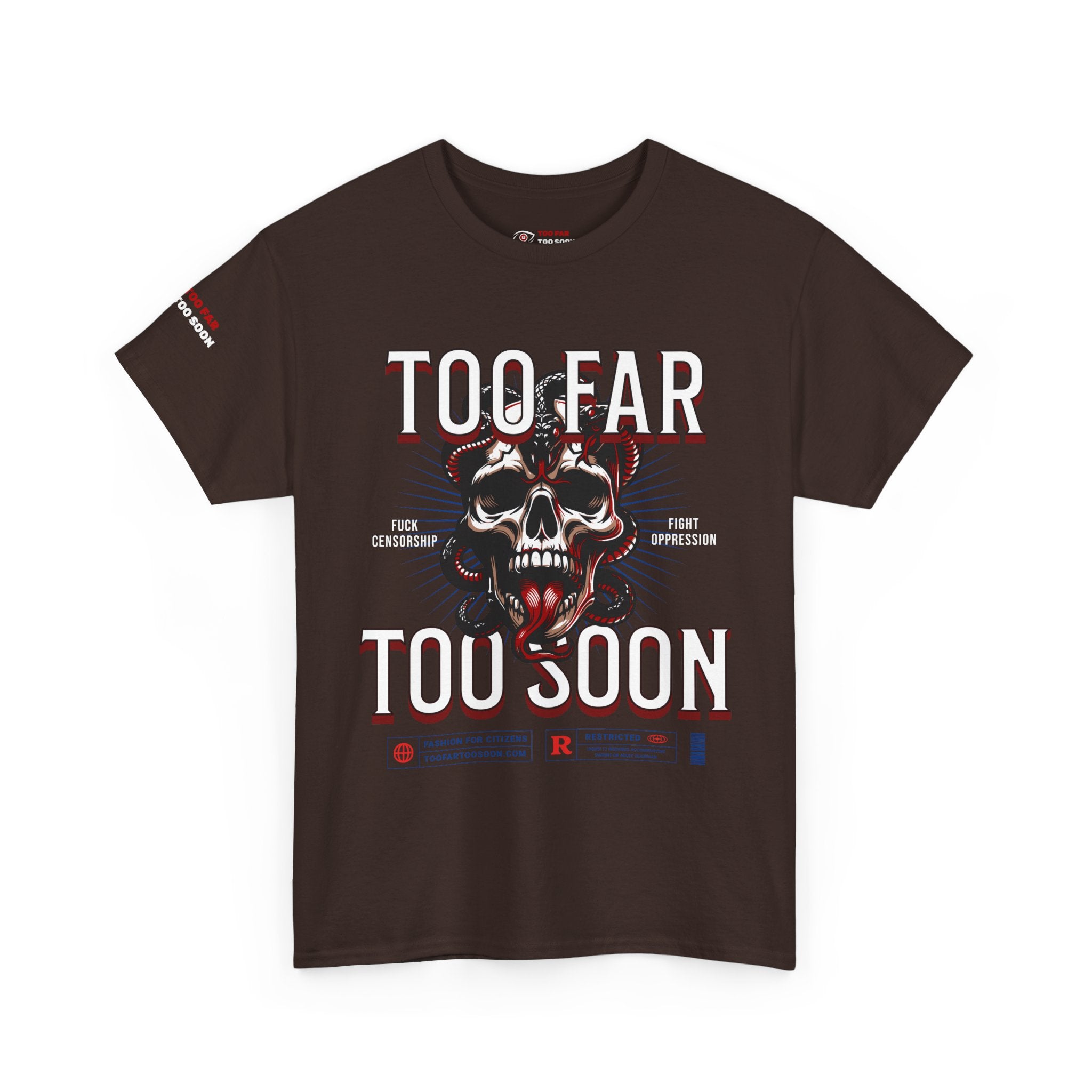 Too Far Too Soon Logo Skull Snakes - T-shirt