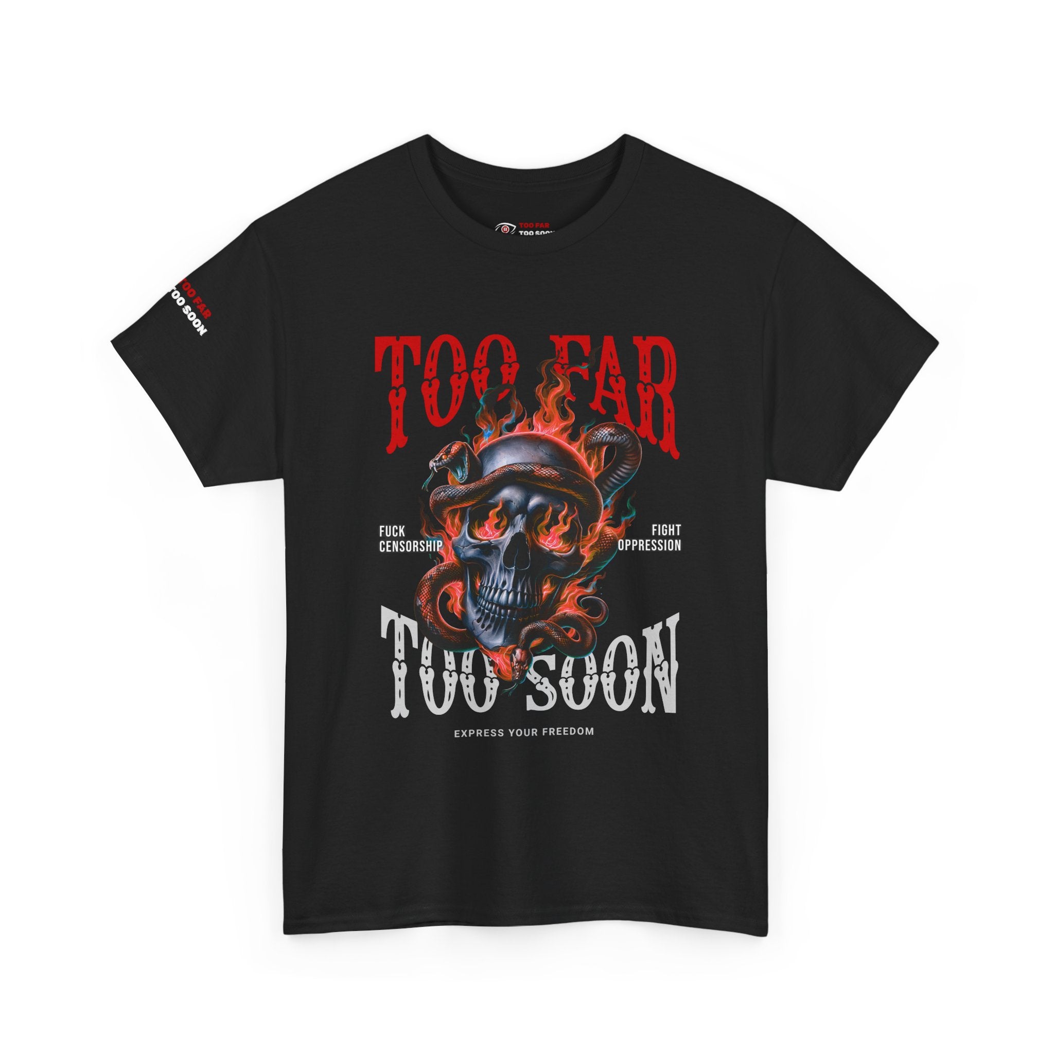 Too Far Too Soon Logo Fire Skull - T-shirt