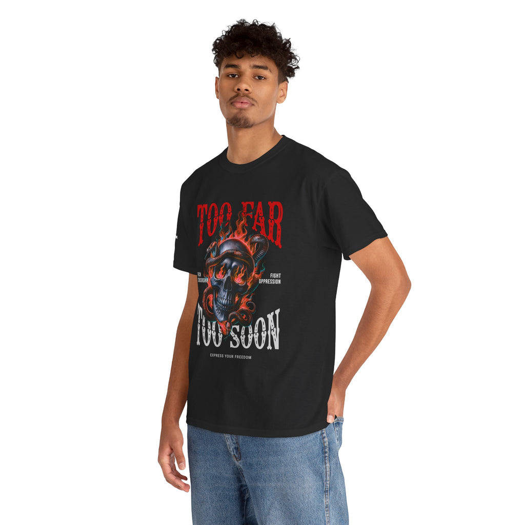 Too Far Too Soon Logo Fire Skull - T-shirt