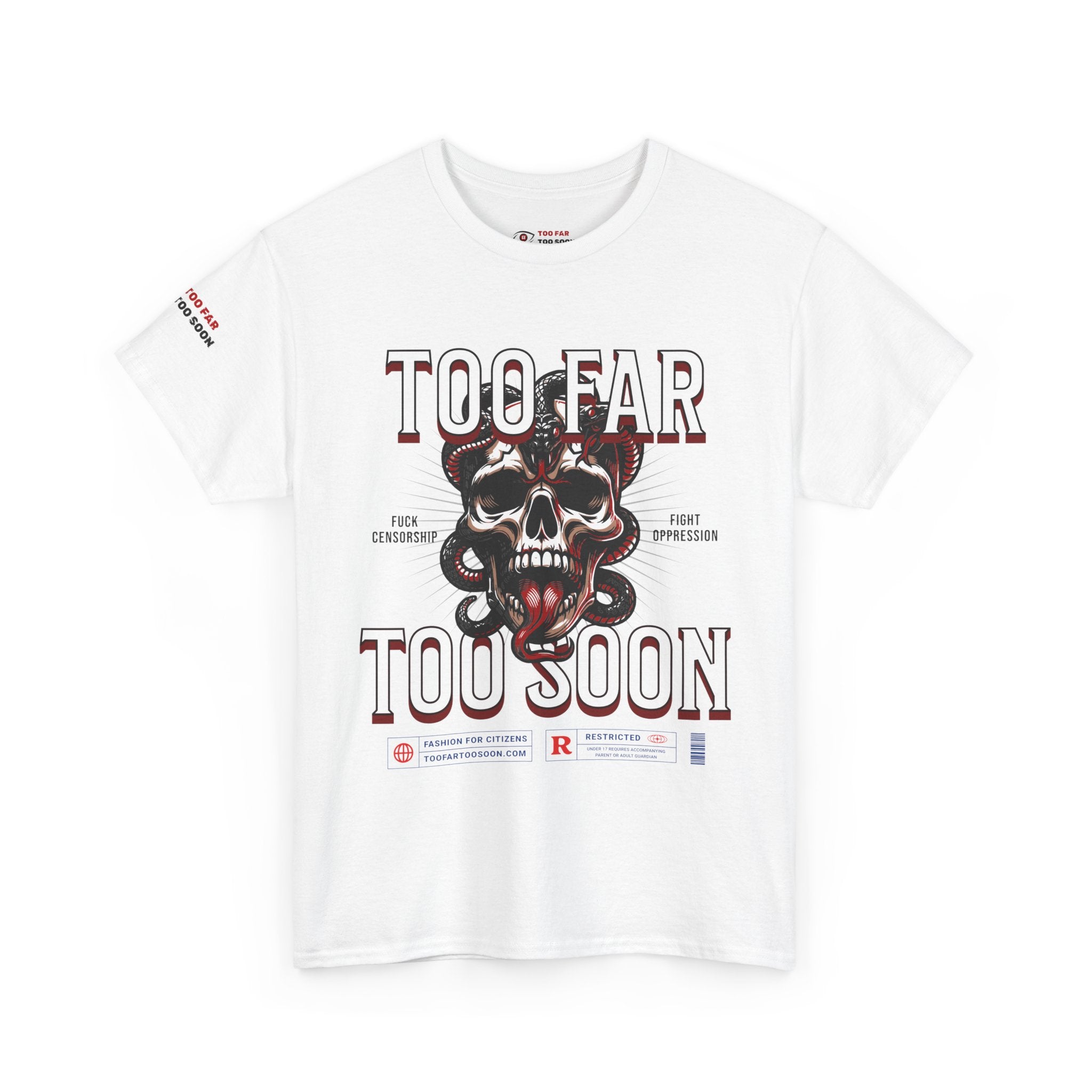 Too Far Too Soon Logo Skull Snakes - T-shirt