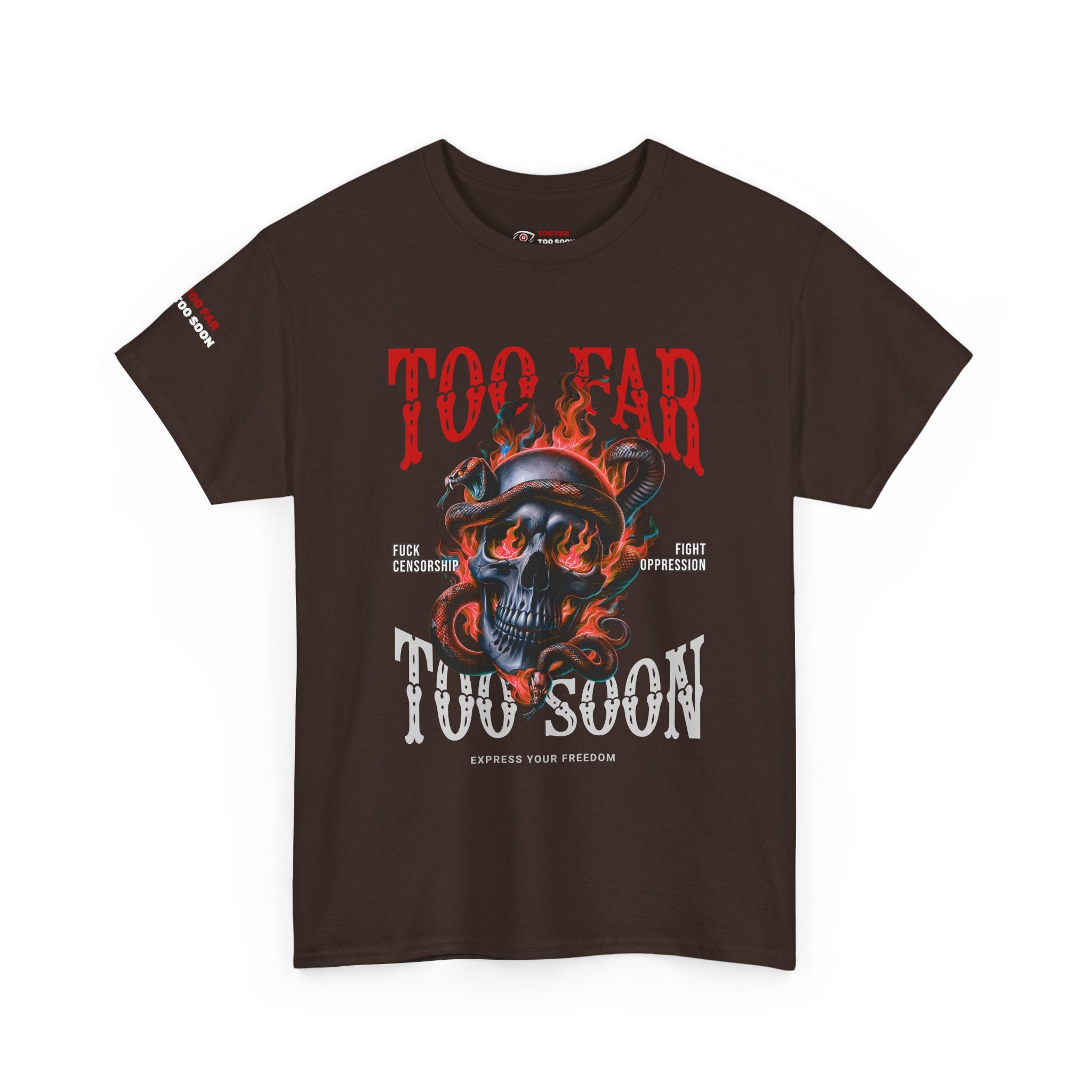 Too Far Too Soon Logo Fire Skull - T-shirt