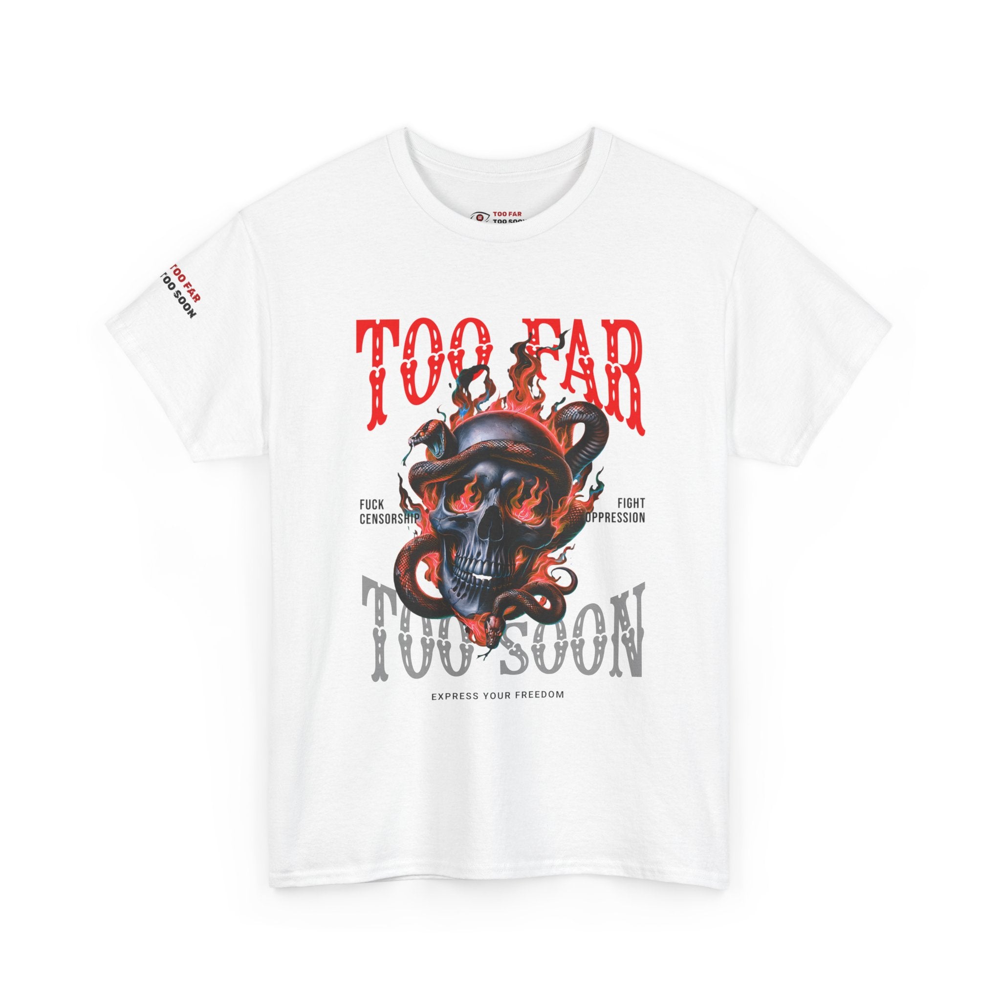 Too Far Too Soon Logo Fire Skull - T-shirt