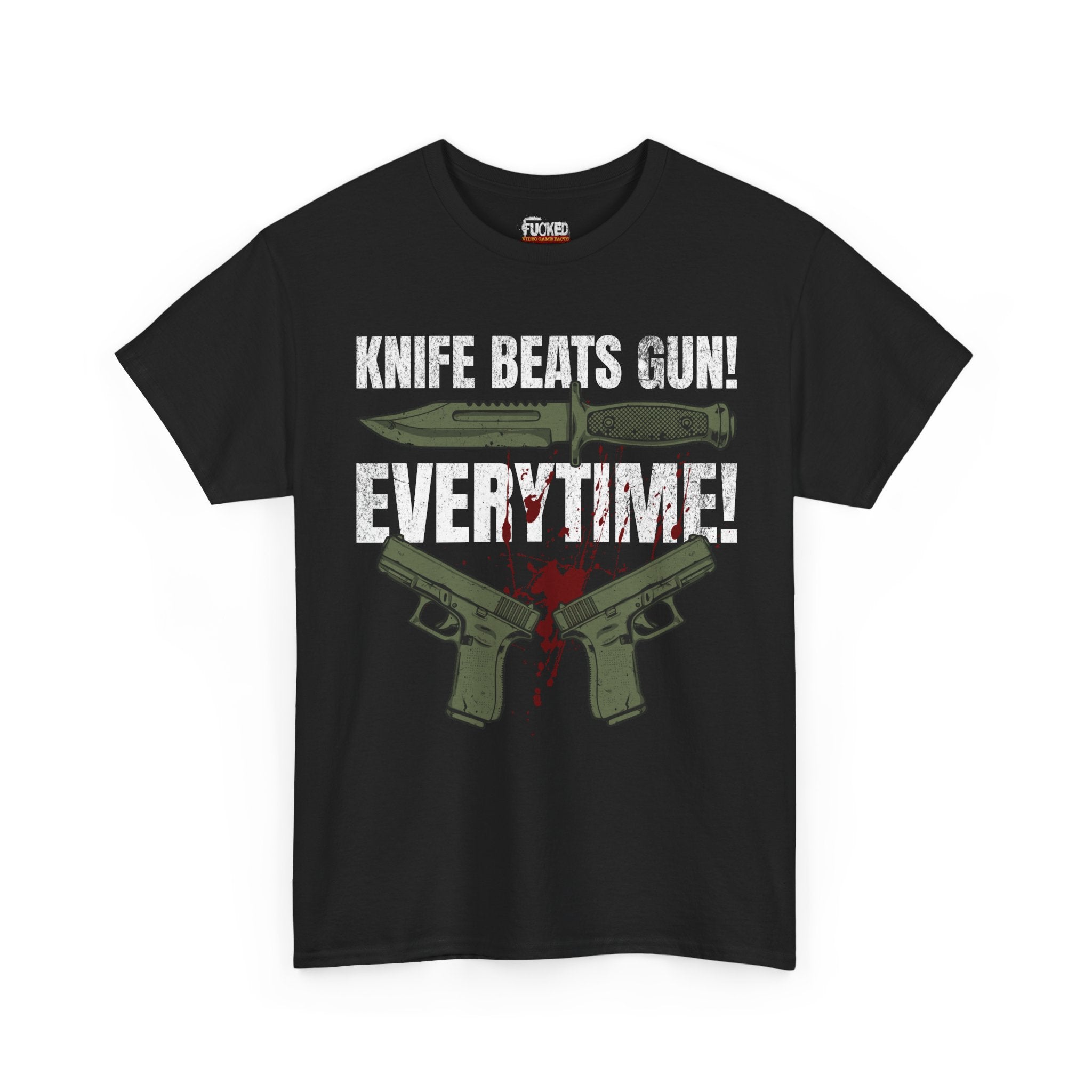 The "Panic Knife" Logic T-Shirt | Funny FPS Gaming Meme - FVGF