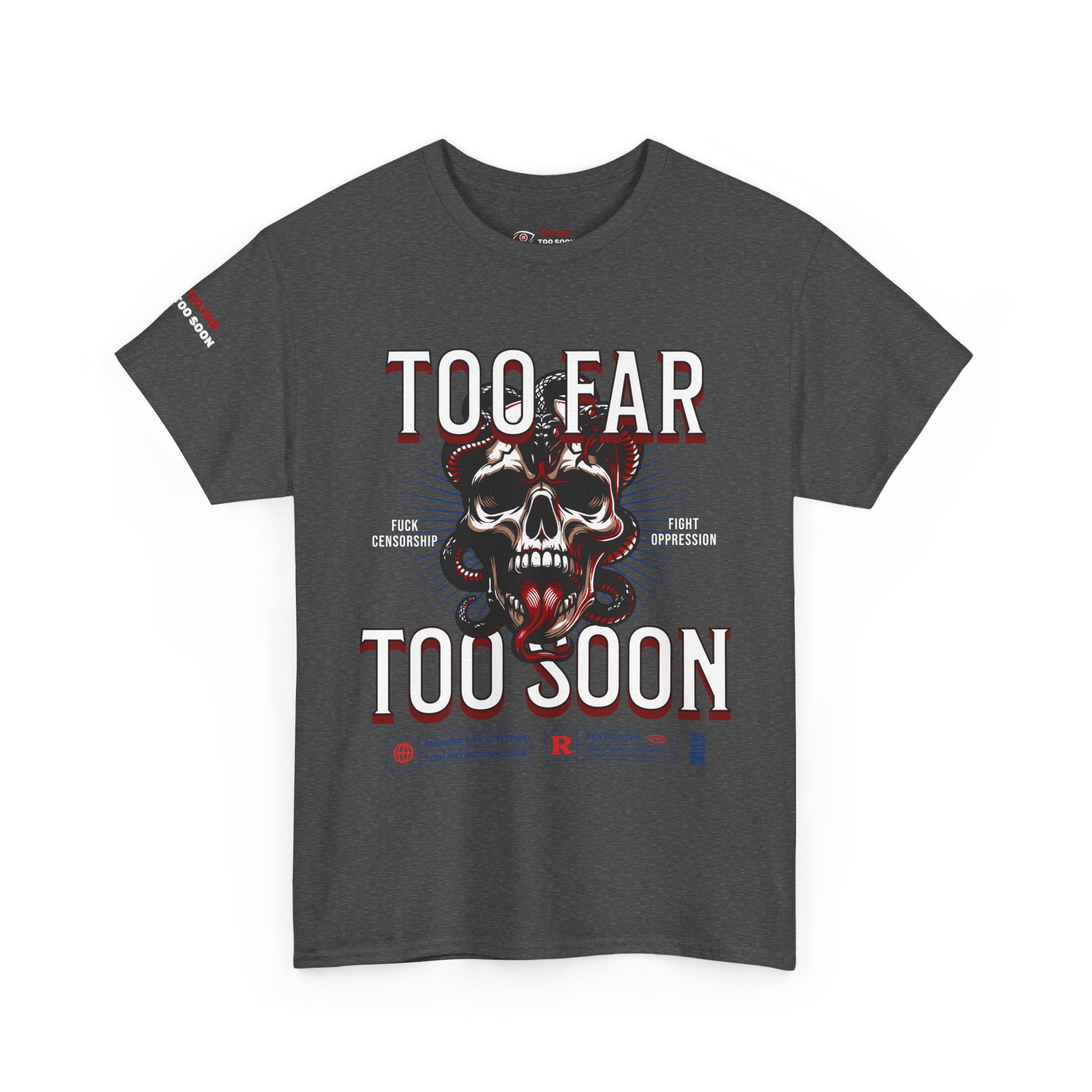 Too Far Too Soon Logo Skull Snakes - T-shirt