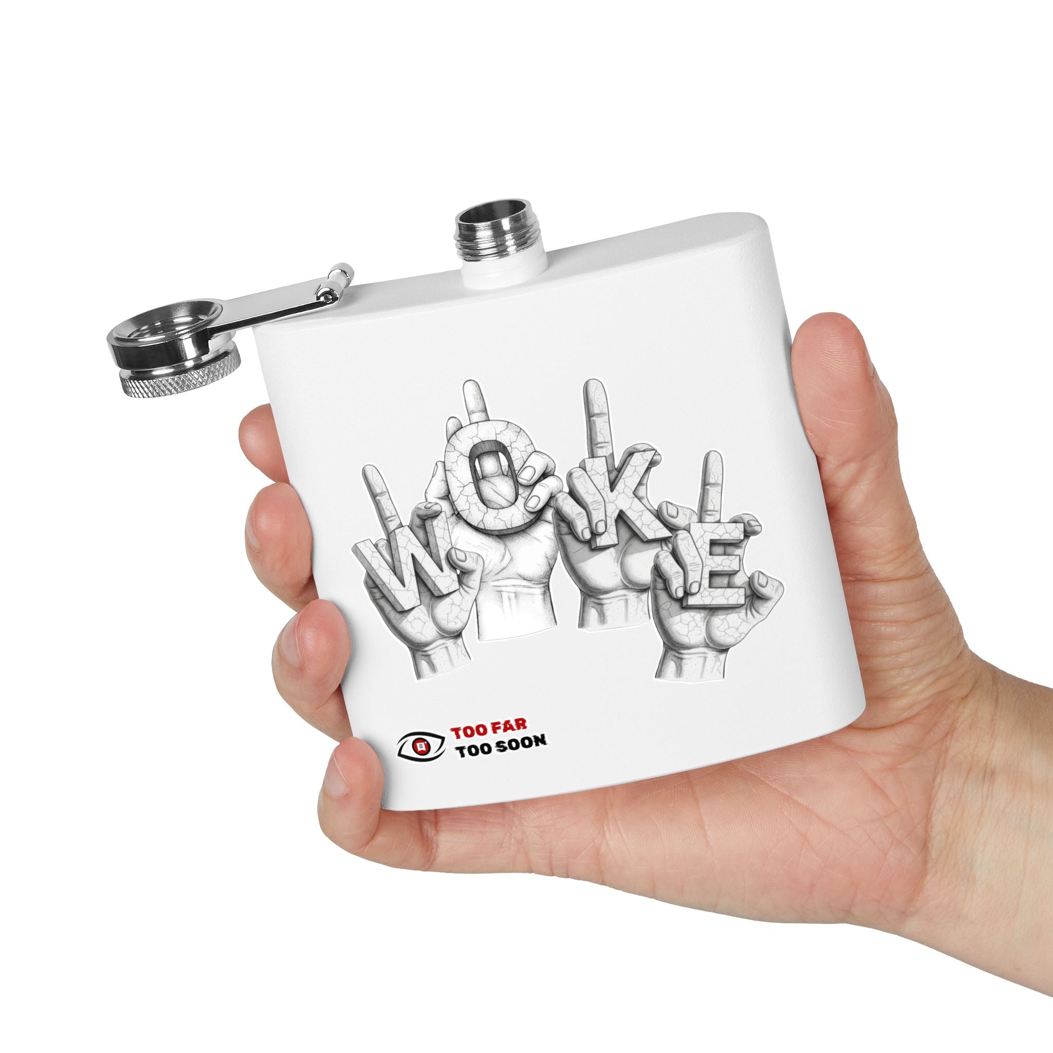 F*ck Woke (Novelty) - Steel 6oz Hip Flask