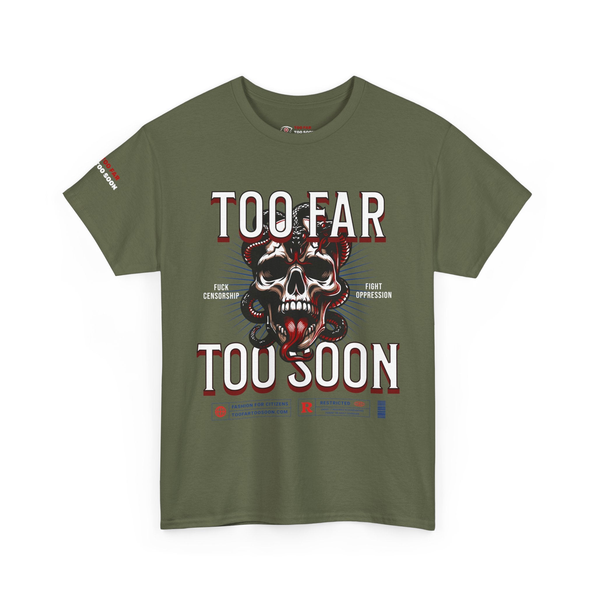 Too Far Too Soon Logo Skull Snakes - T-shirt
