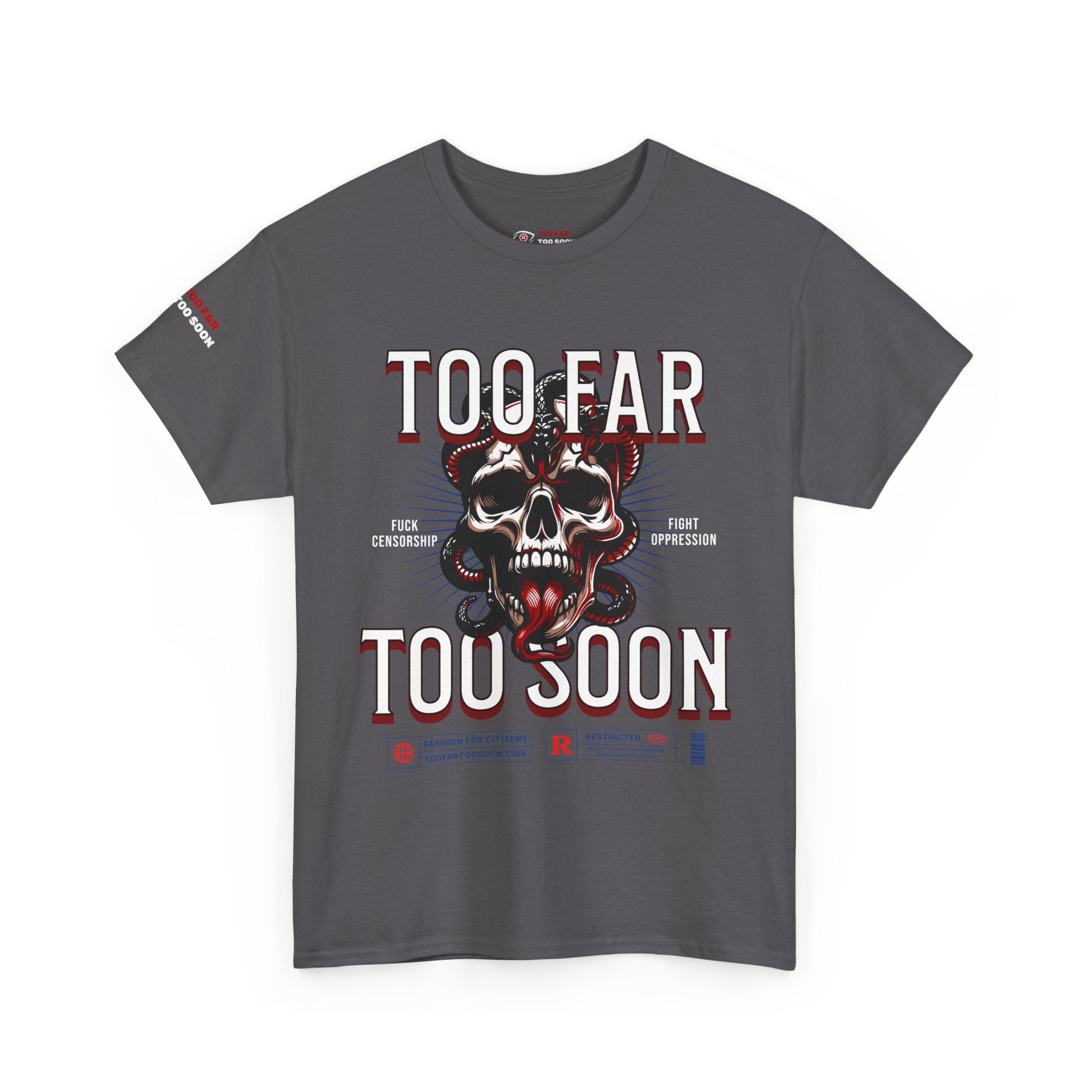 Too Far Too Soon Logo Skull Snakes - T-shirt